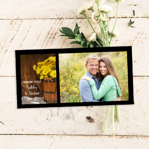 Wooden Bucket Daisies Country Wedding Thank You