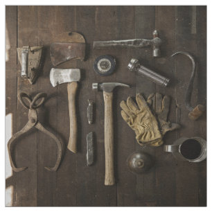 wooden carpentry handyman tools collection fabric