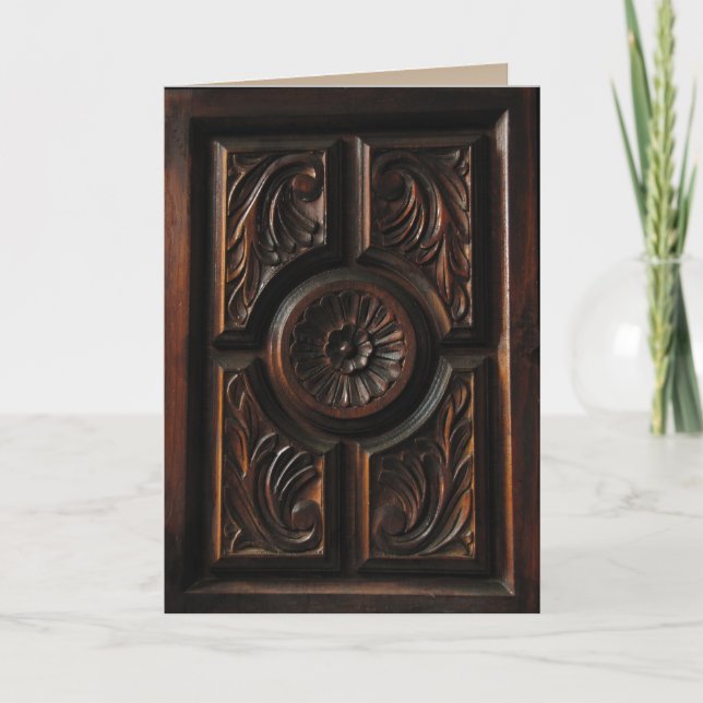 Wooden Carving Dia del Padre Card (Front)