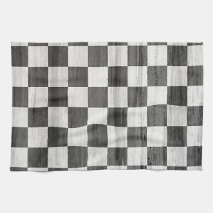 Wooden Checker Pattern Kitchen Towel