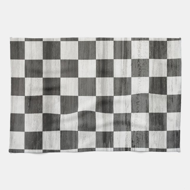 Wooden Checker Pattern Kitchen Towel (Horizontal)