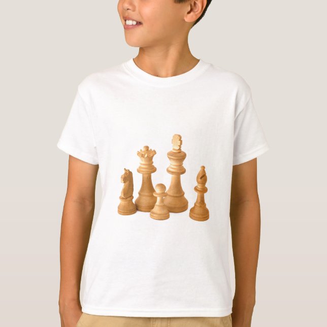 Wooden Chess Pieces T-Shirt (Front)