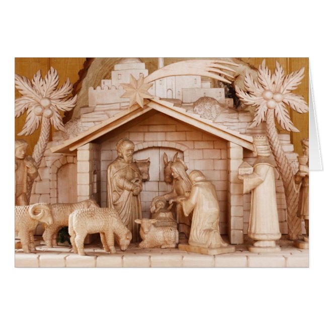 Wooden Christmas Nativity Scene (Front Horizontal)