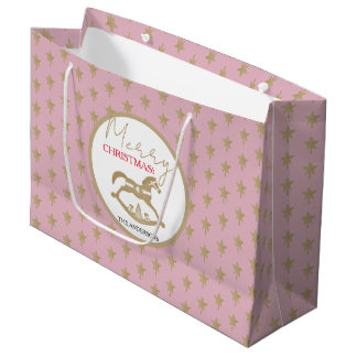 Wooden Christmas Rocking Horse Large Gift Bag