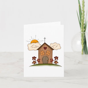 Wooden Church Card