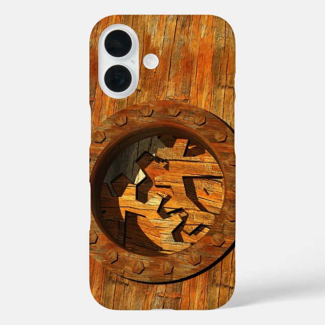 wooden clockwork Case-Mate iPhone case (Back)