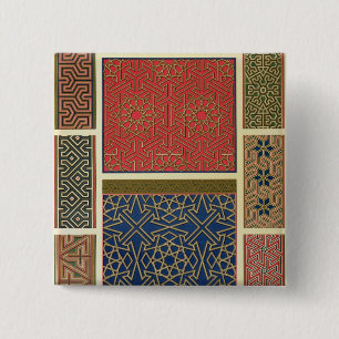 Wooden compartments and borders, from 'Arab Art as 2 Inch Square Button