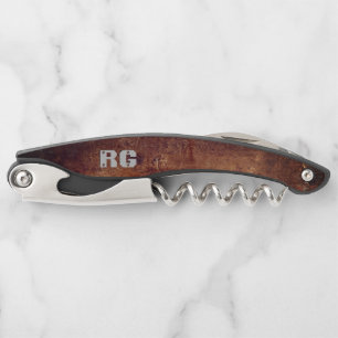 "Wooden" Corkscrew with your Initial(s)