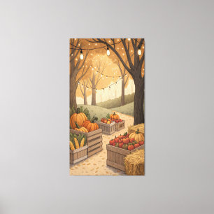 wooden crates filled with pumpkins canvas print
