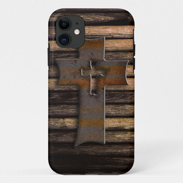 Wooden Cross Case-Mate iPhone Case (Back)