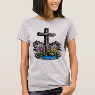 Wooden Cross in the Desert Living Water T-Shirt