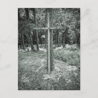 Wooden Cross Red Hill Cemetery Milledgeville GA Postcard
