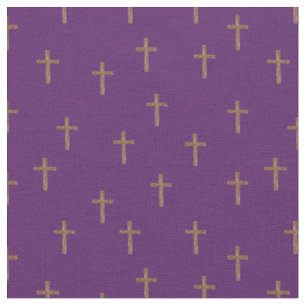 Wooden Crosses on Dark Purple Fabric