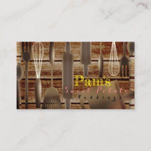 Wooden Culinary Utensils Cook/Bake Business Card