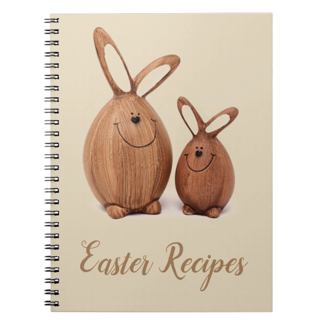 Wooden cute Easter rabbit Notebook (Front)