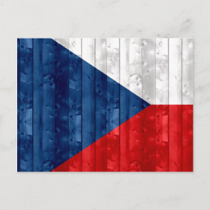Wooden Czech Flag Postcard