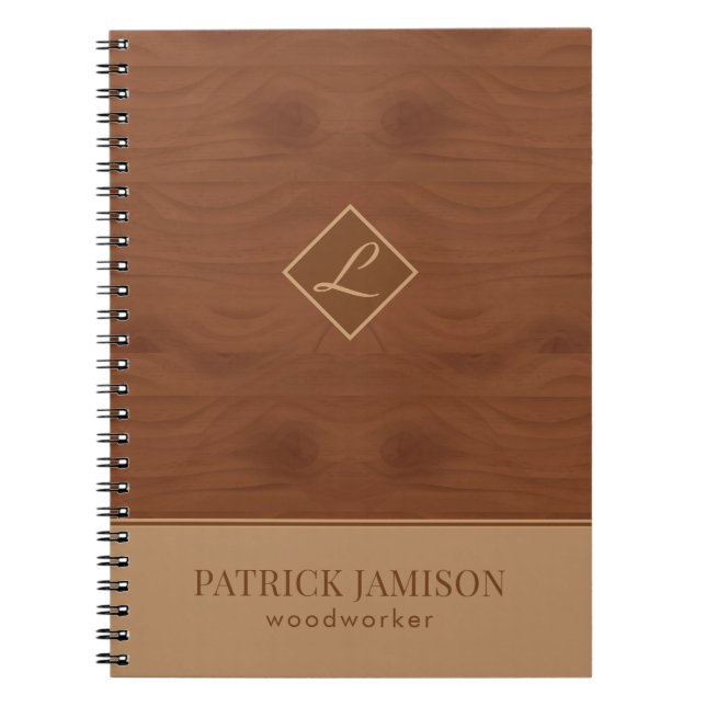Wooden Design And Logo Notebook (Front)