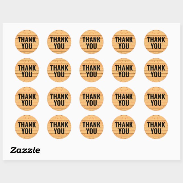 Wooden Design - Thank You Sticker (Sheet)
