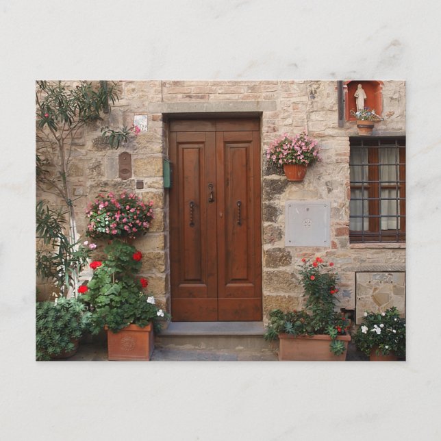 Wooden Door Tuscany Italy Personalized Postcard (Front)