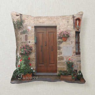 Wooden Door Tuscany Italy Personalized Throw Pillow