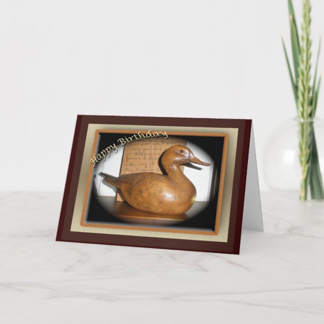 Wooden Duck Birthday Card (Front)