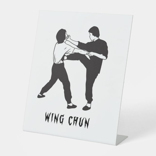 Wooden dummy wing chun pedestal sign (Front)