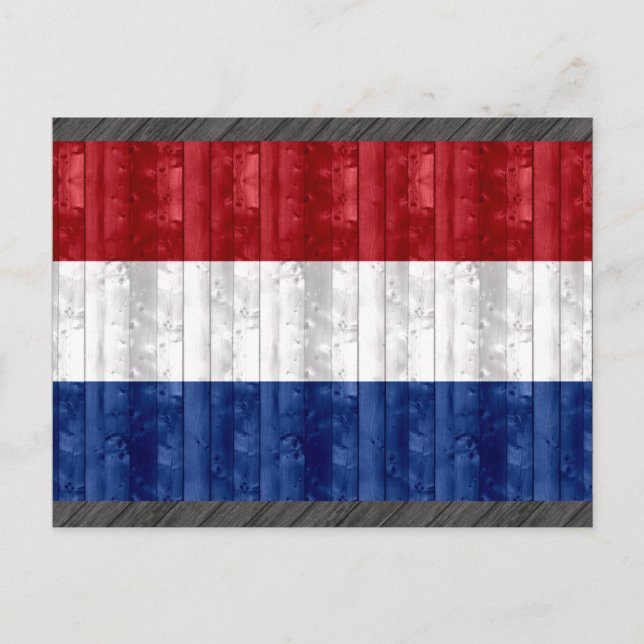 Wooden Dutch Flag Postcard (Front)