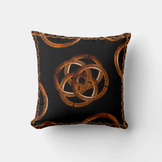 Wooden Elegant Geometric Harmony Throw Pillow
