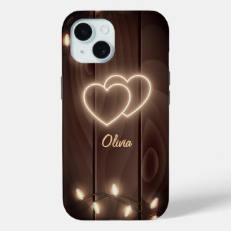 Wooden Fairy Lights iPhone 15 Case