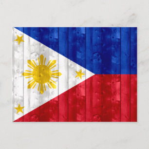 Wooden Filipino Flag Postcard