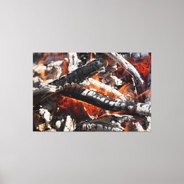 wooden fire canvas print (Front)