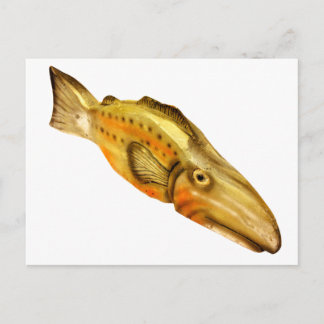 wooden fish postcard