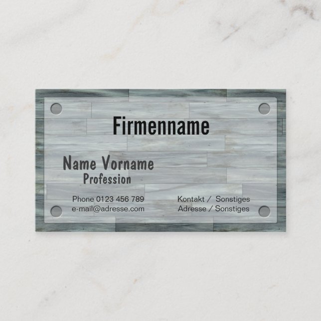 wooden floor business card (Front)