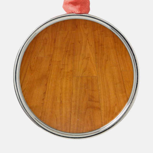 Wooden Floor Parquetry Parquet Laminate Brown Metal Ornament (Front)