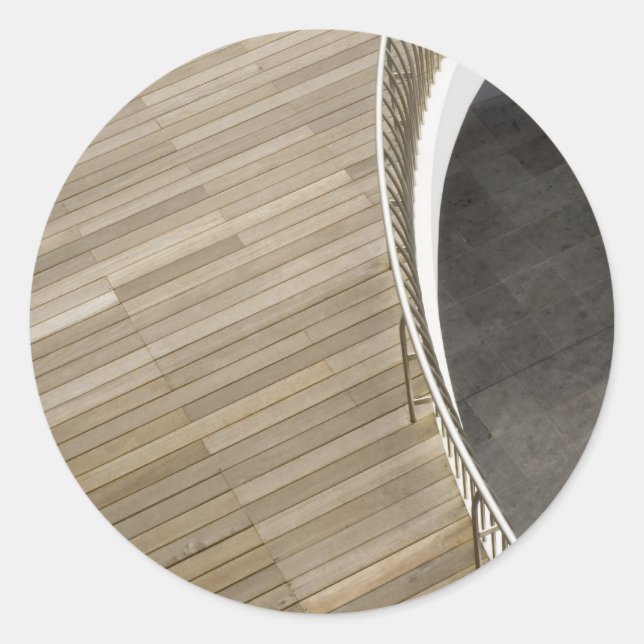 Wooden flooring classic round sticker (Front)