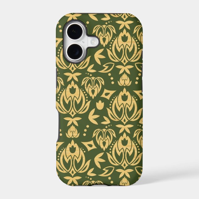 Wooden floral damask pattern background (Back)