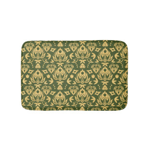 Wooden floral damask pattern background bath mat