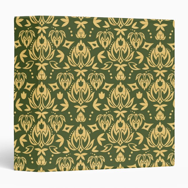 Wooden floral damask pattern background binder (Front/Spine)