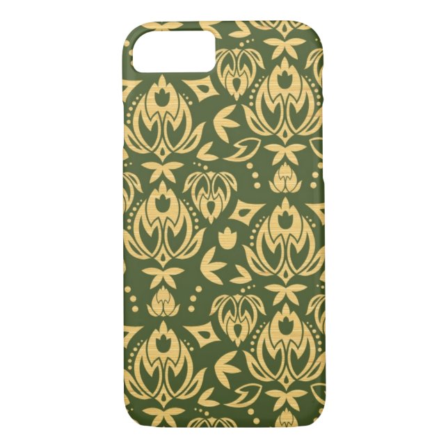 Wooden floral damask pattern background Case-Mate iPhone case (Back)
