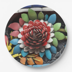 Wooden Flower Paper Plate