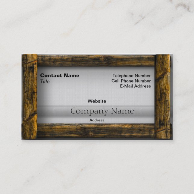 Wooden Frame Business Card (Front)