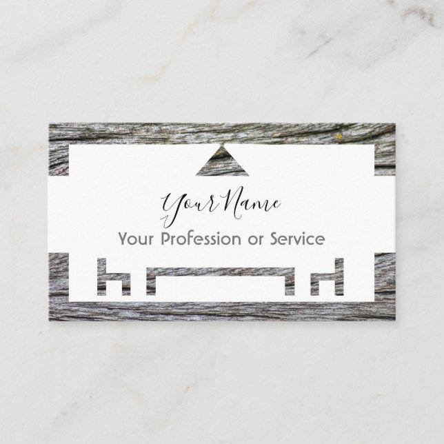 Wooden frame for interior design and furniture! bu business card (Front)
