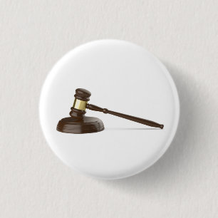 Wooden gavel 1 inch round button