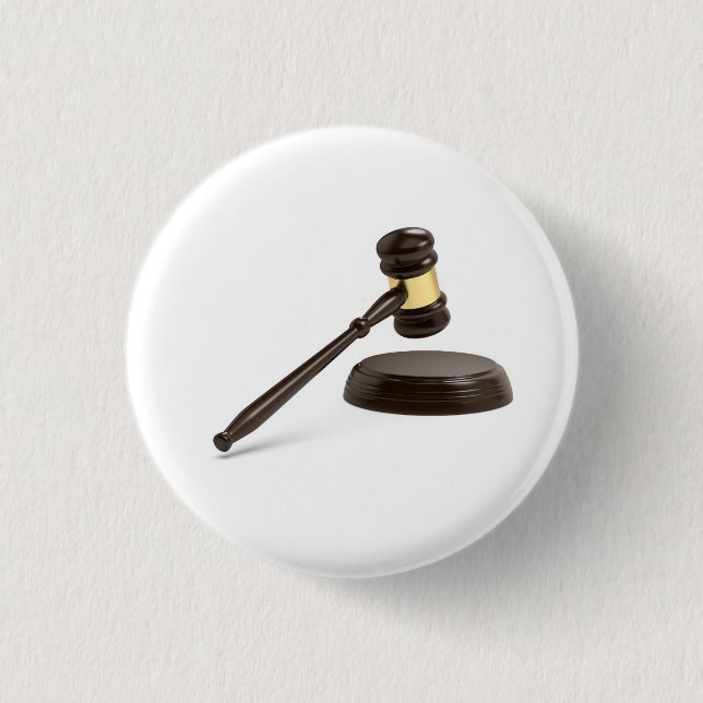 Wooden gavel 1 inch round button (Front)