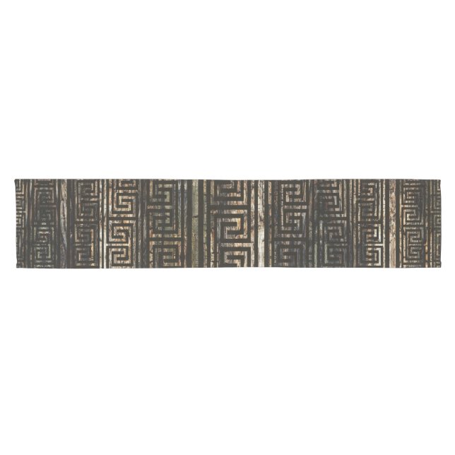 Wooden Greek Meander Pattern - Greek Key Ornament Short Table Runner (Horizontal)