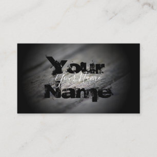 Wooden grunge black vanished letters business card