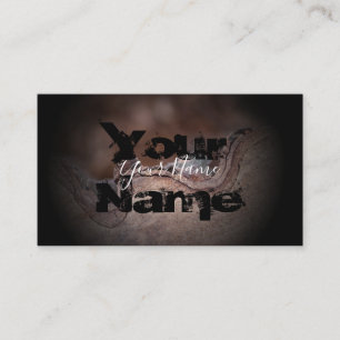 Wooden grunge black vanished letters business card