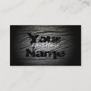 Wooden grunge black vanished letters business card