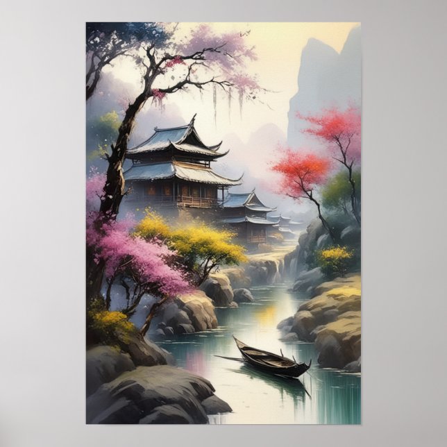 Wooden Haven in the Mist Poster (Front)