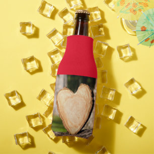 wooden heart bottle cooler